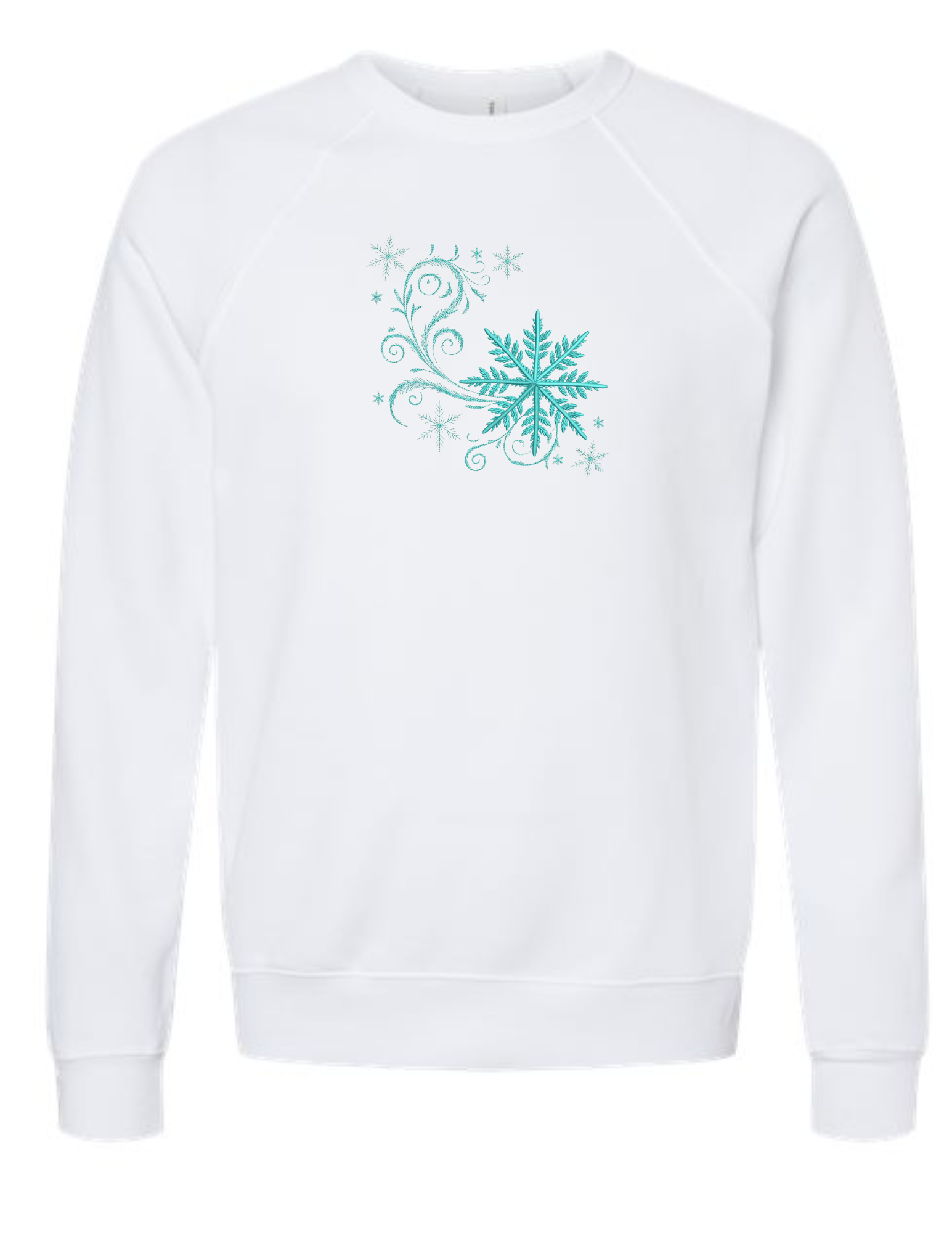 WHITE SNOWFLAKE EMBROIDERED SWEATSHIRT