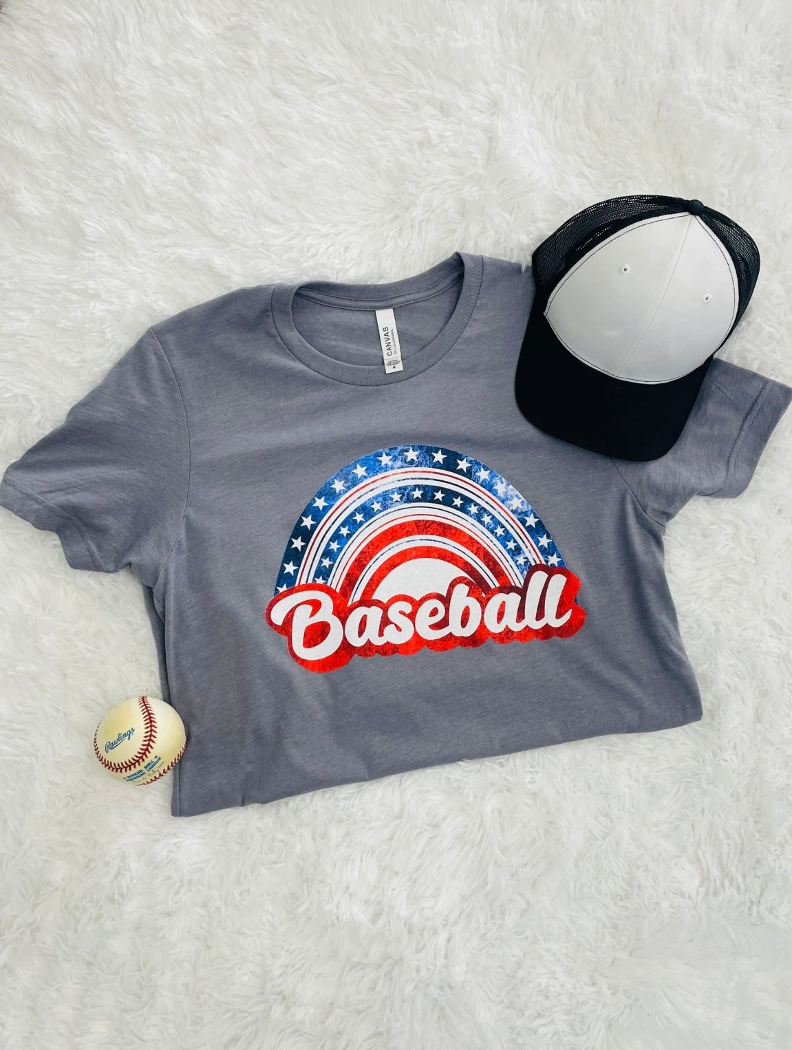 BASEBALL RED WHITE BLUE TEE