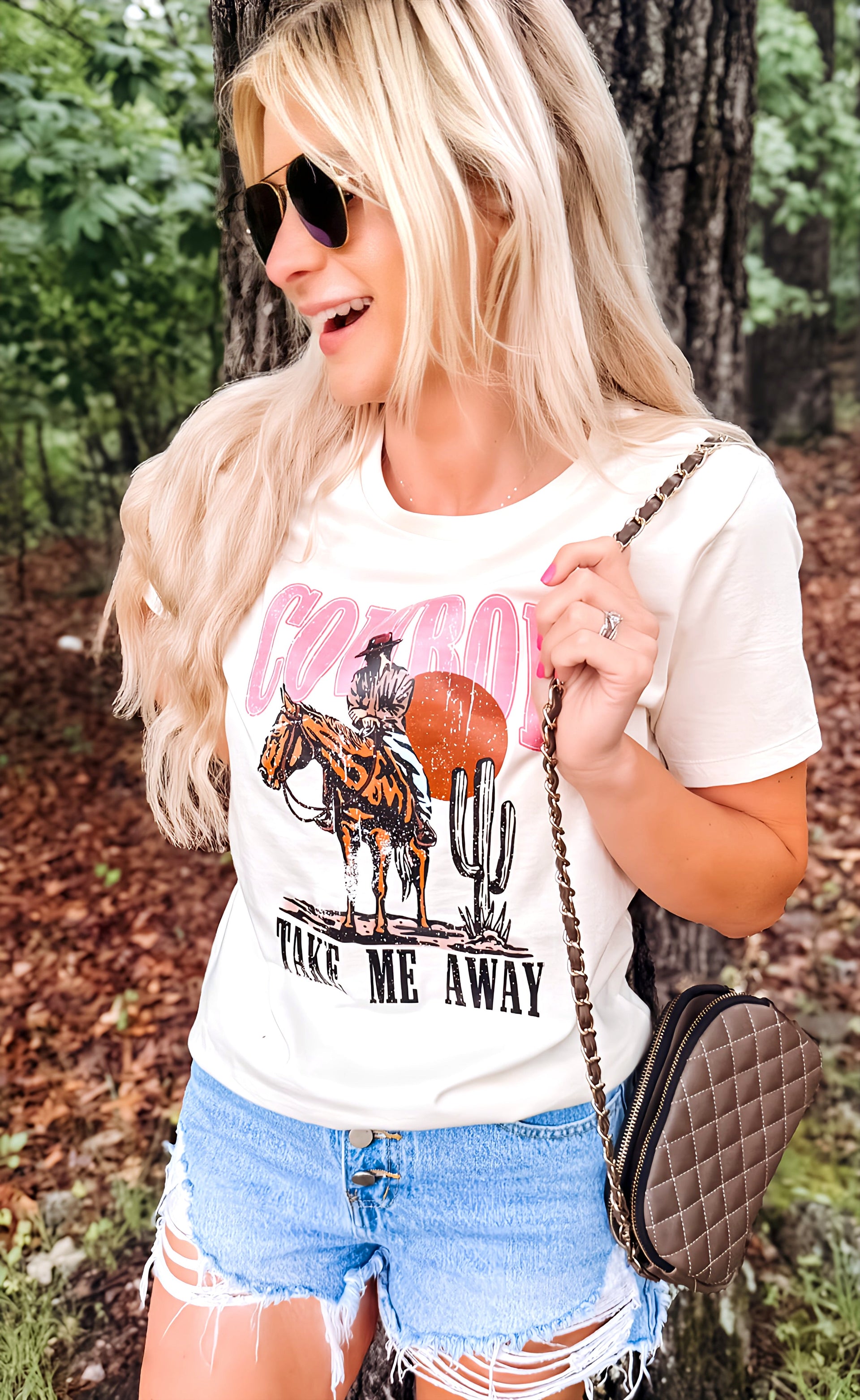 COWBOY TAKE ME AWAY TEE