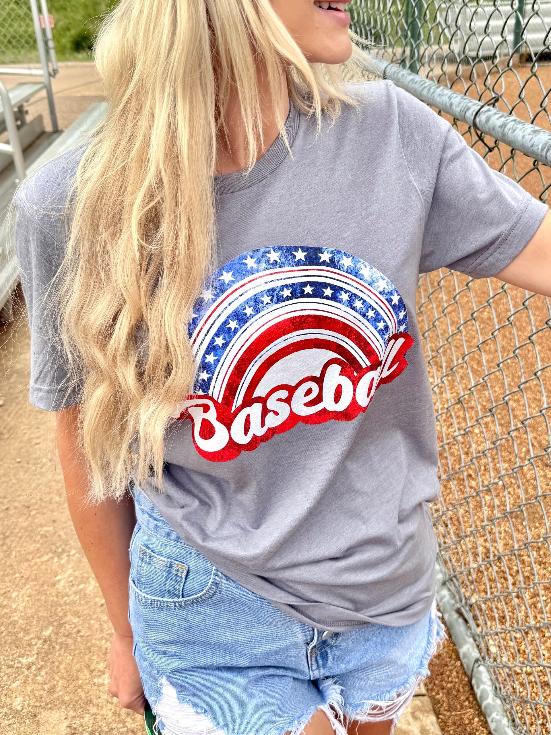 BASEBALL RED WHITE BLUE TEE