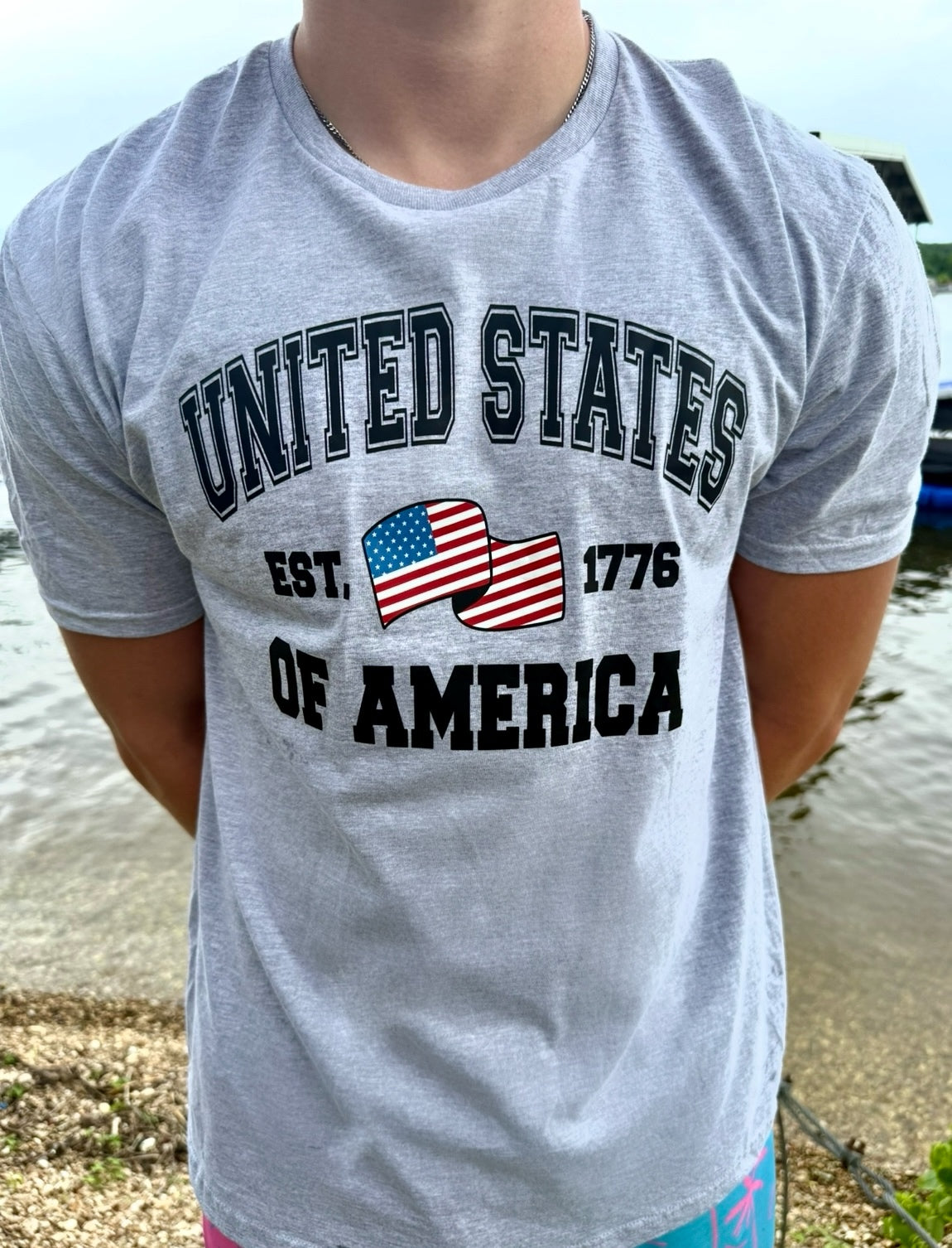 UNITED STATES OF AMERICA GREY TEE