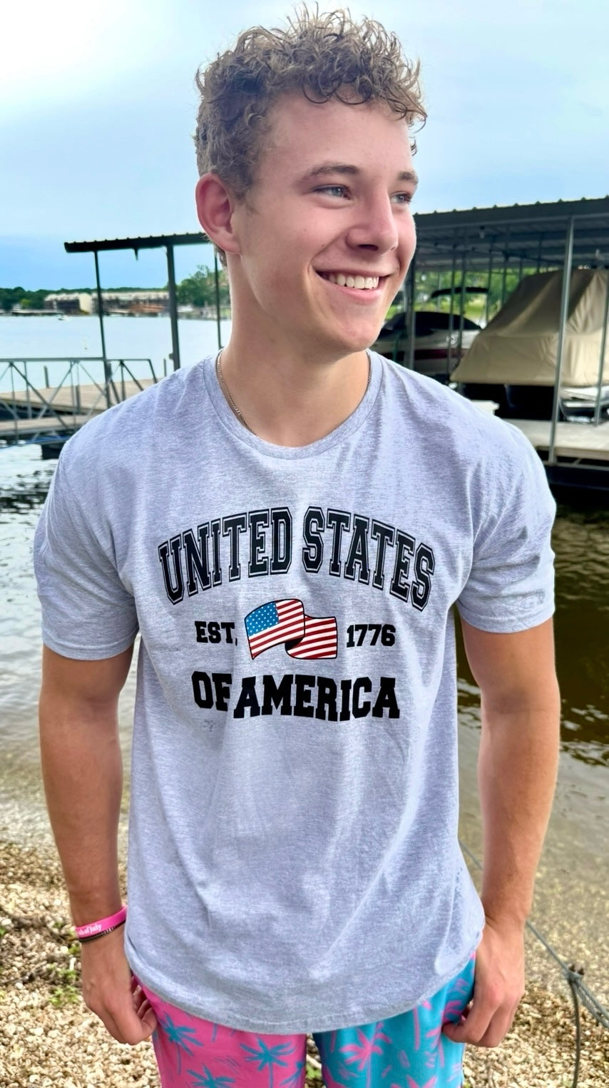 UNITED STATES OF AMERICA GREY TEE