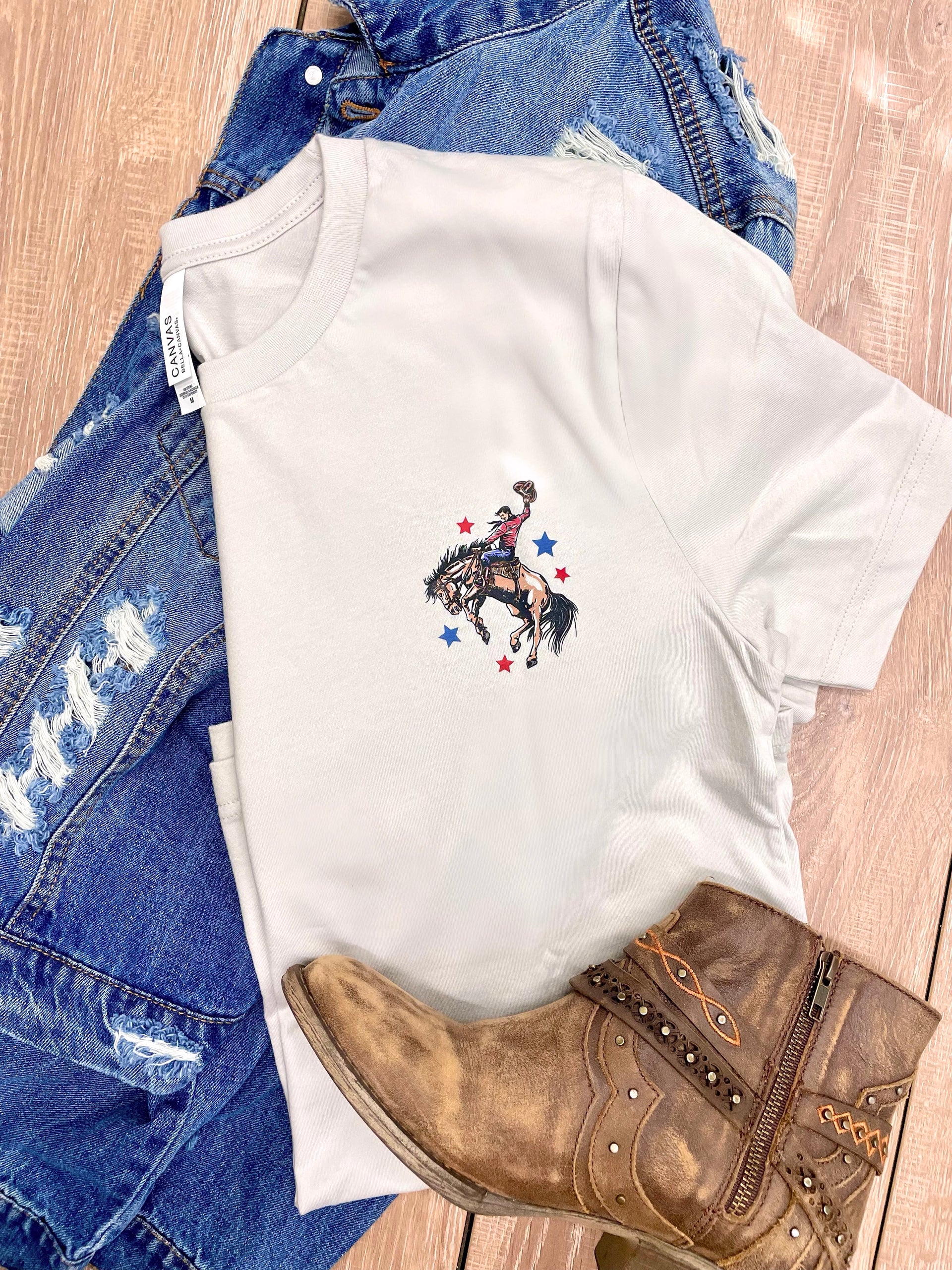 MAKE AMERICA COWBOY AGAIN SLATE GREY TEE