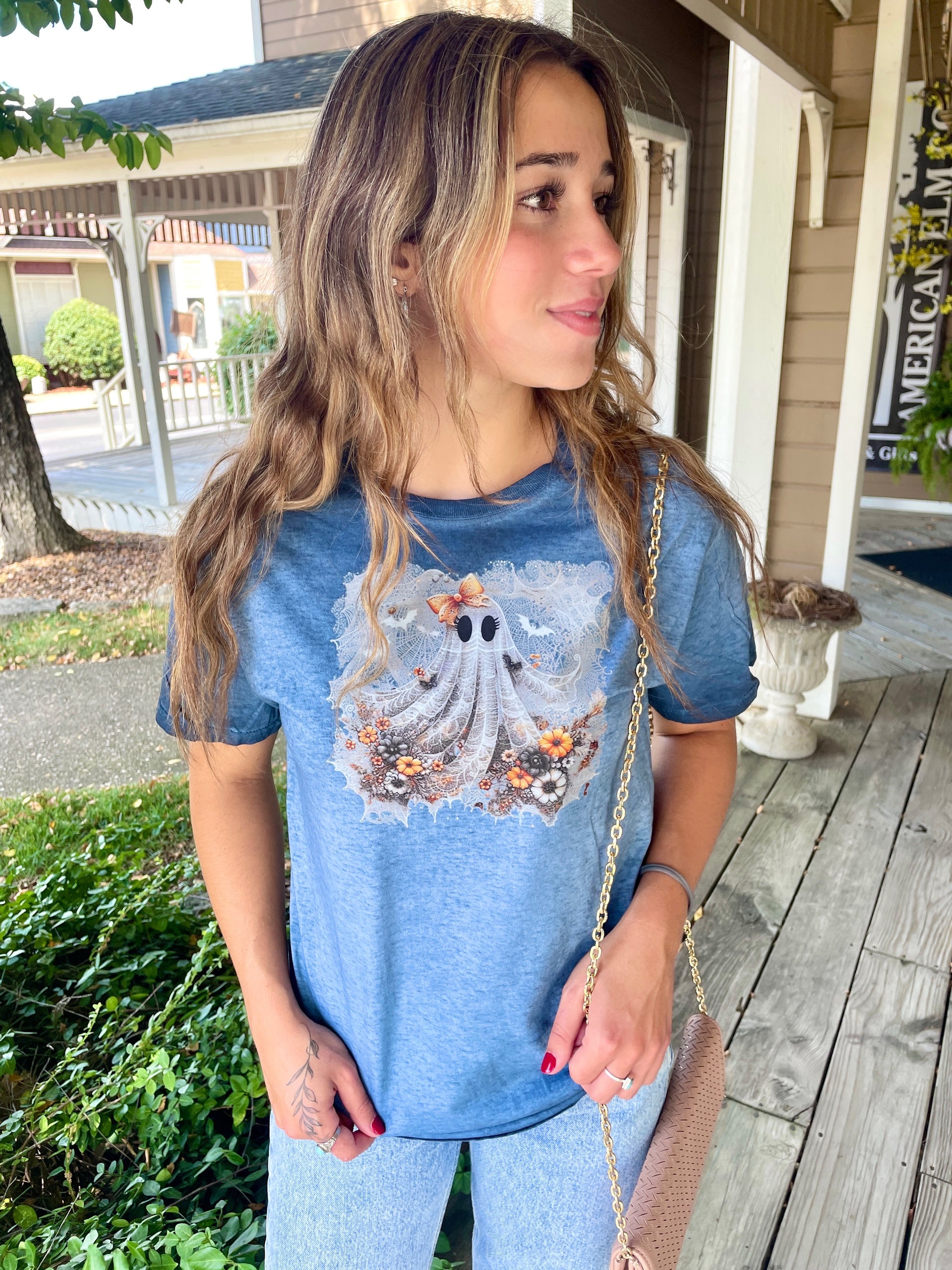 FLORAL GHOST WEB WASHED TEE