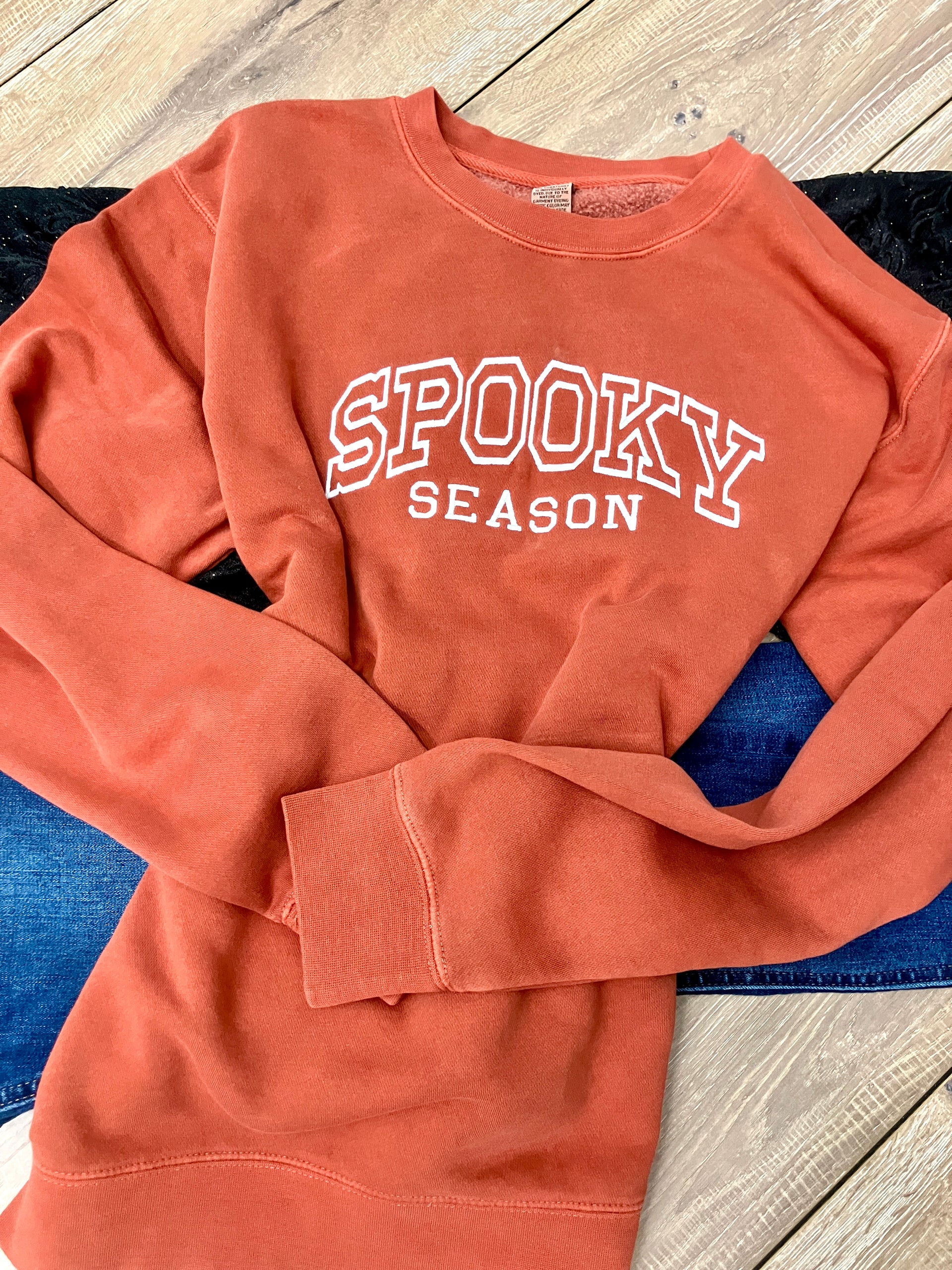 SPOOKY SEASON EMBROIDERED SWEATSHIRT