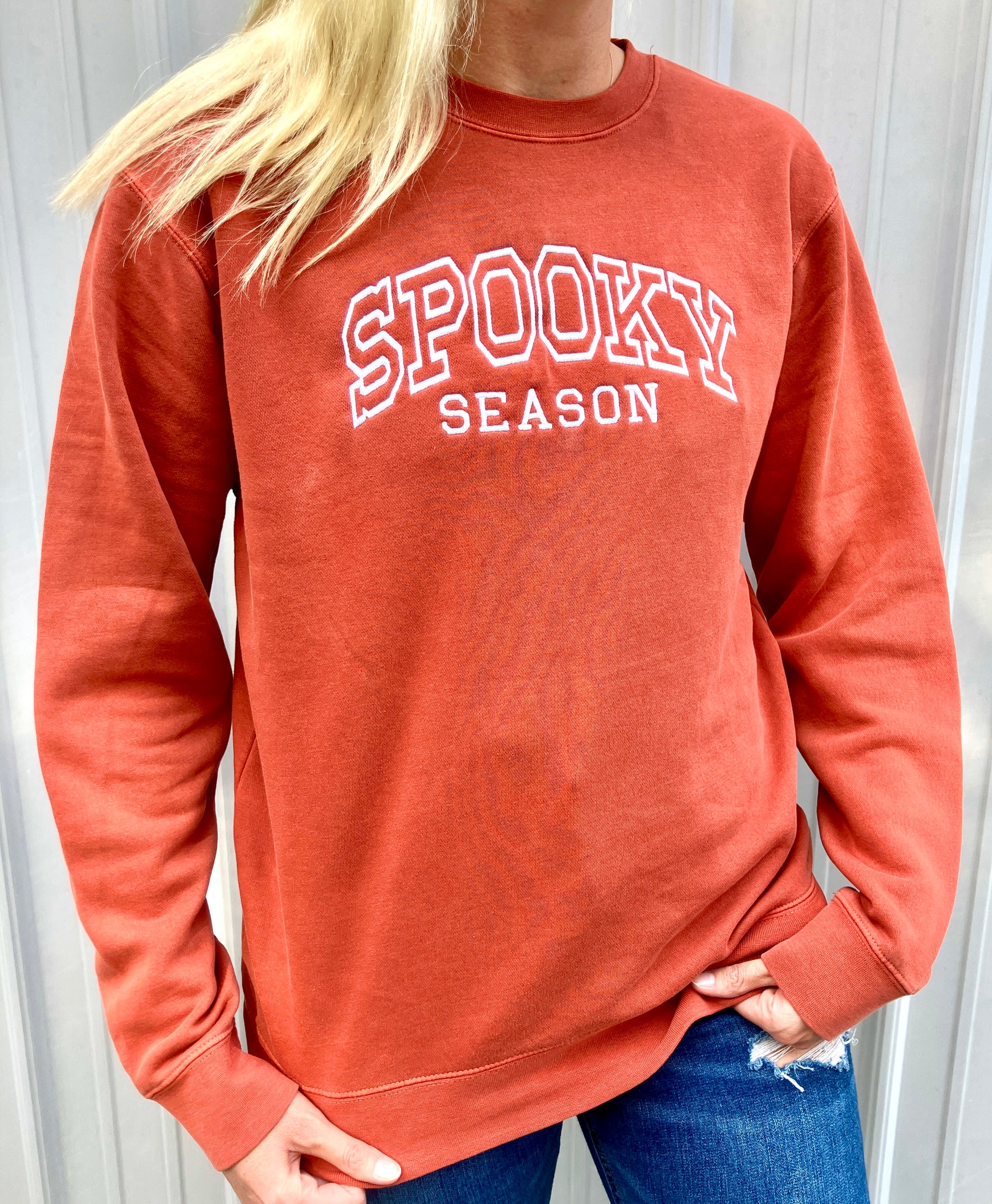 SPOOKY SEASON EMBROIDERED SWEATSHIRT