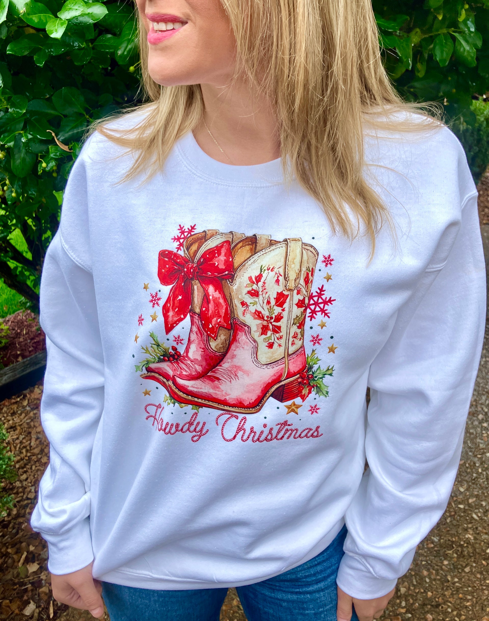 HOWDY CHRISTMAS BOOT SWEATER