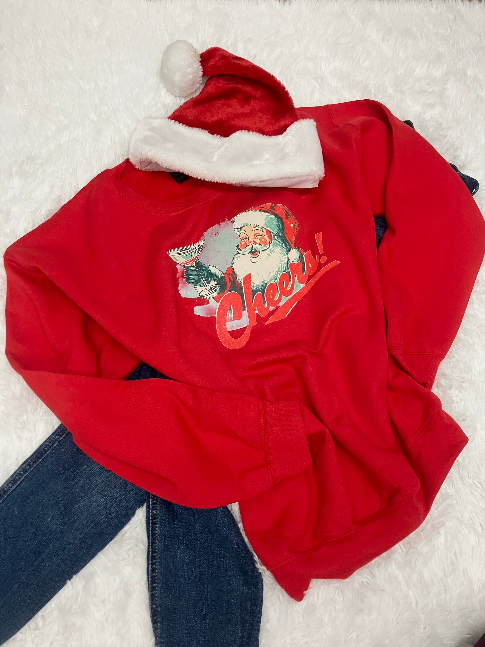 CHEERS SANTA SWEATSHIRT