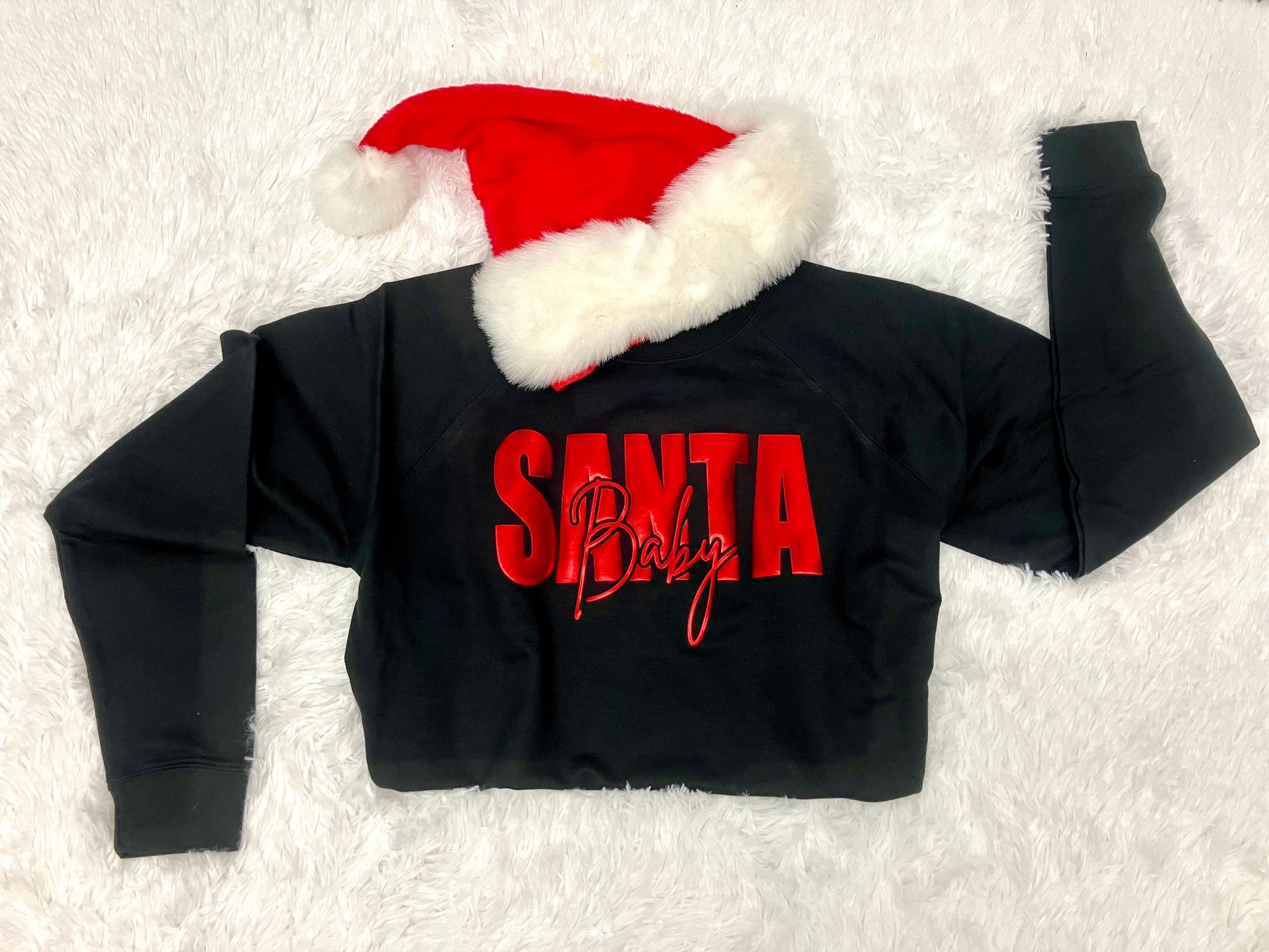 SANTA BABY METALLIC PUFF SWEATSHIRT