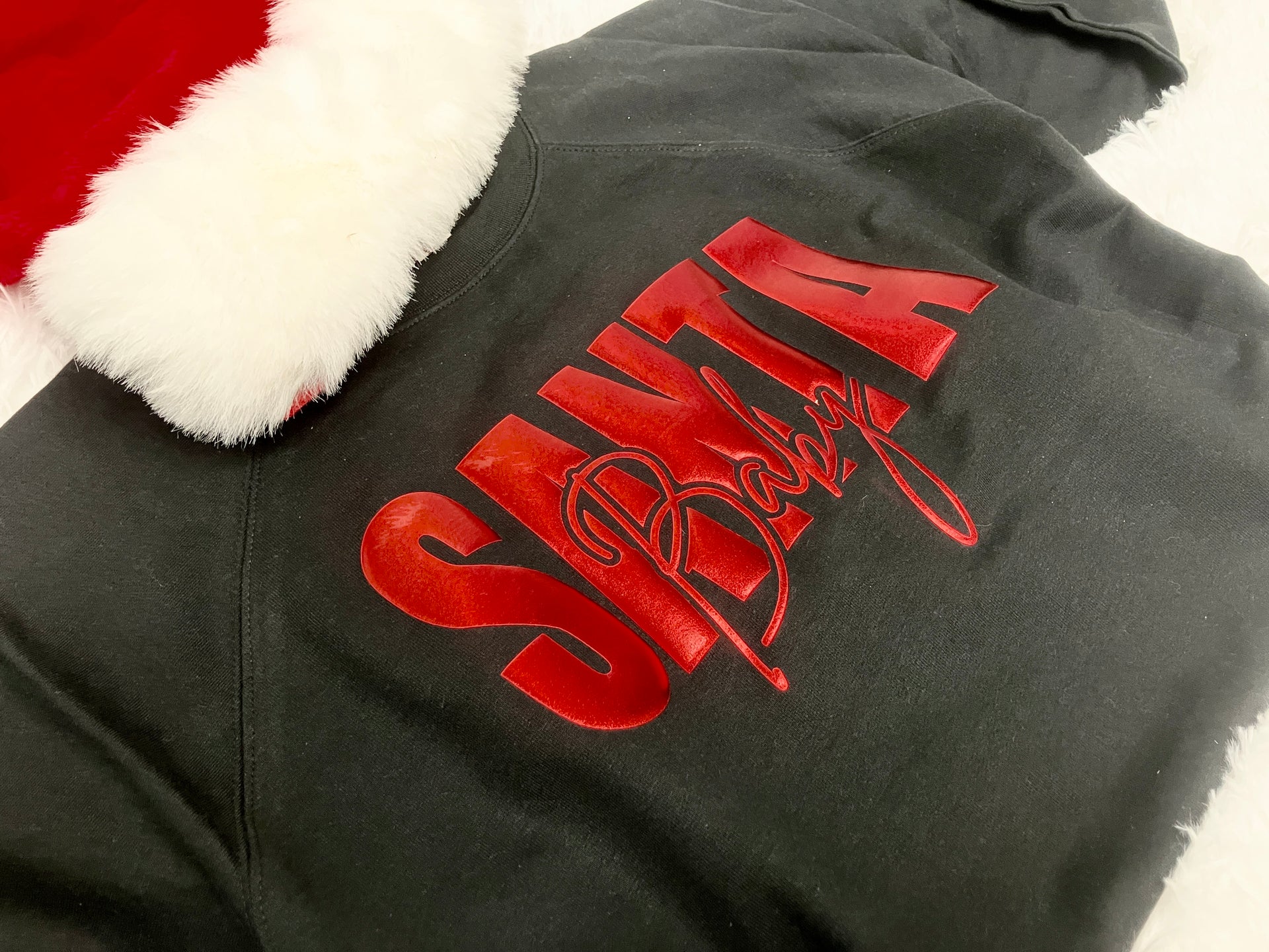 SANTA BABY METALLIC PUFF SWEATSHIRT