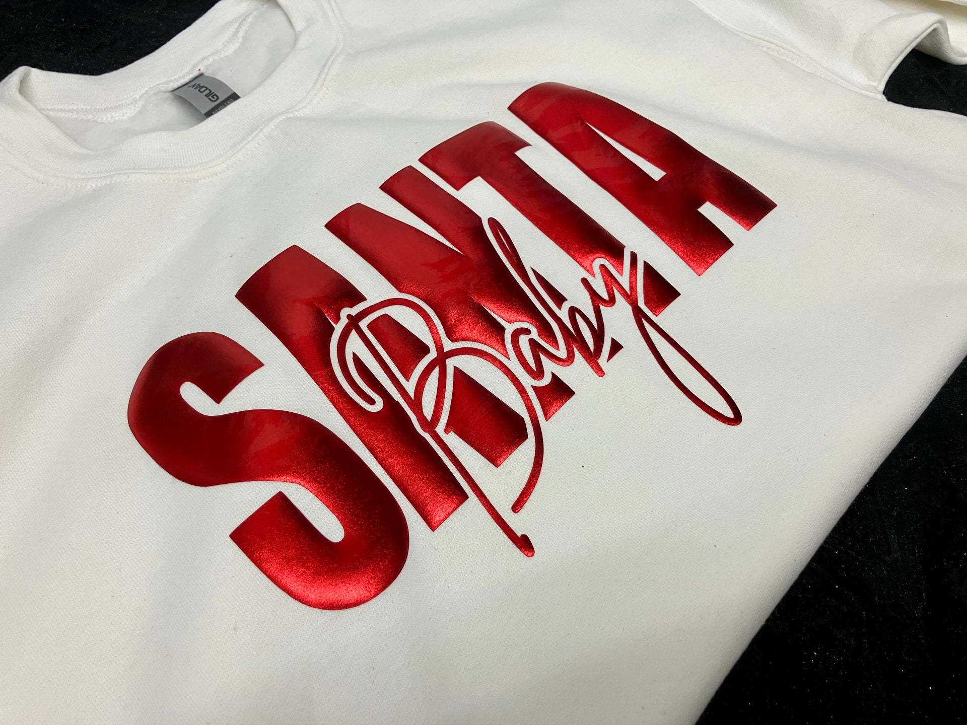 SANTA BABY METALLIC PUFF SWEATSHIRT