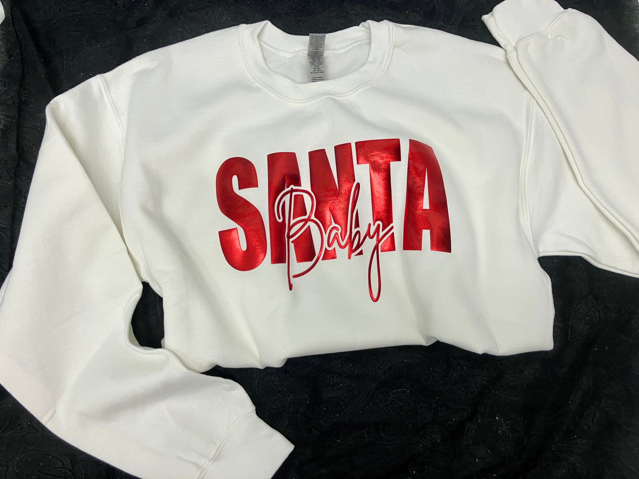 SANTA BABY METALLIC PUFF SWEATSHIRT