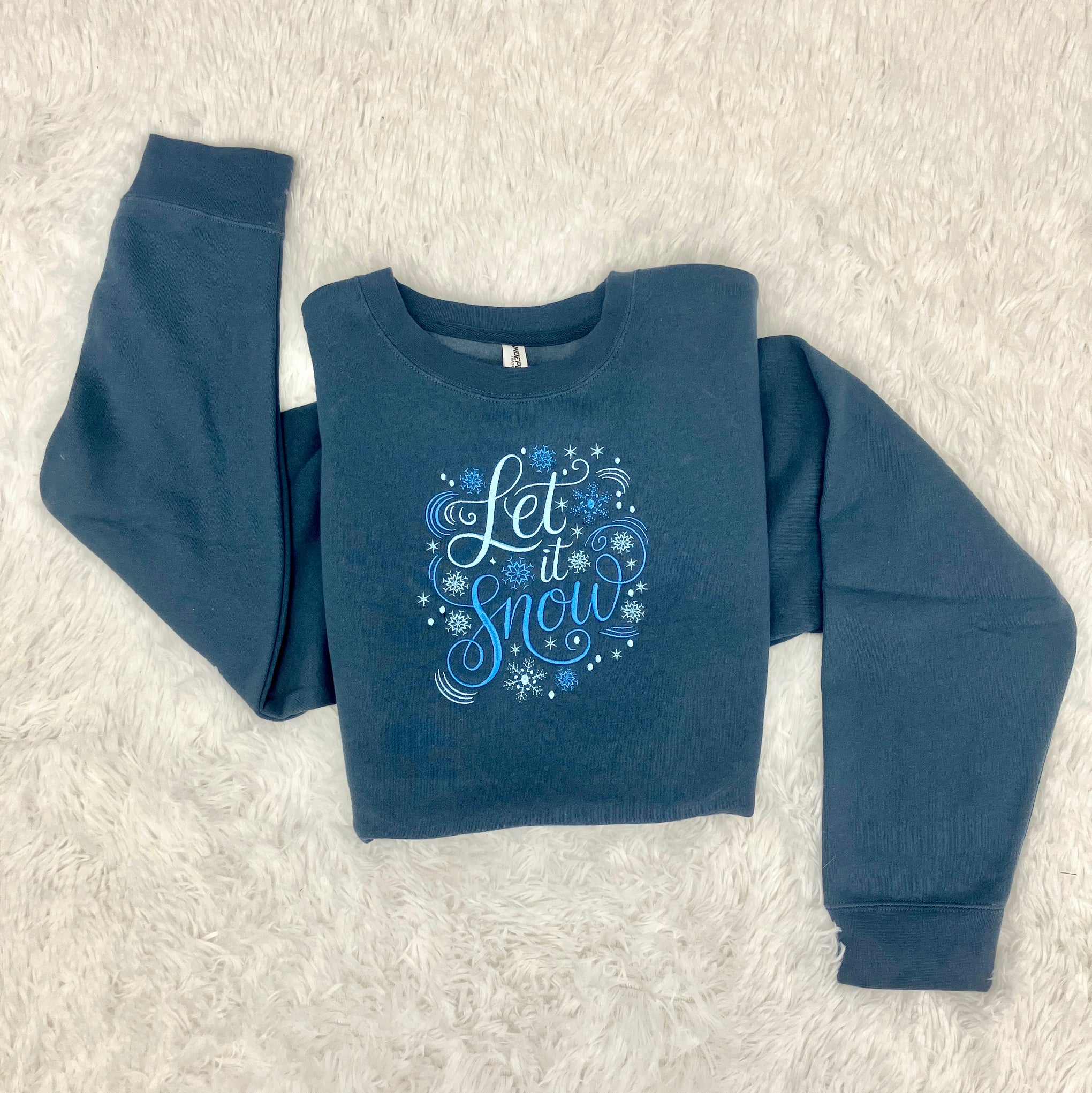 LET IT SNOW EMBROIDERED SWEATSHIRT