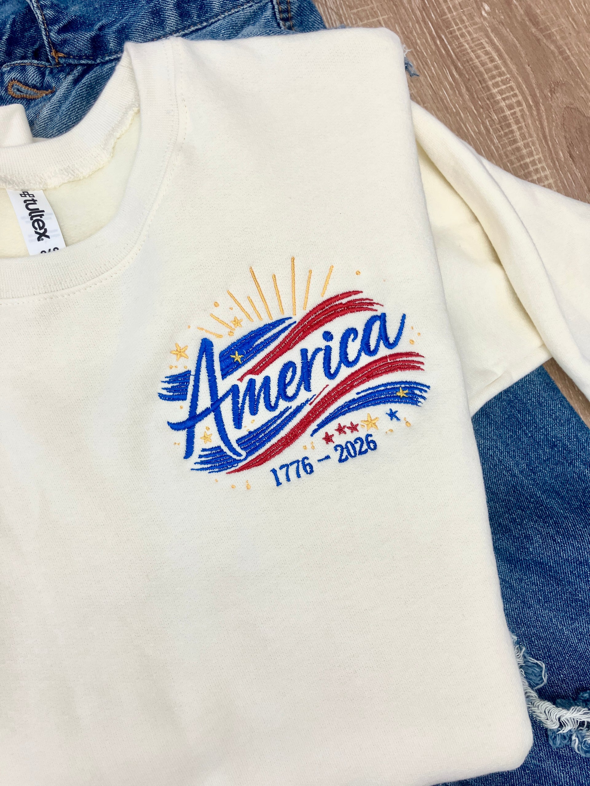 AMERICA 1776 - 2026 EMBROIDERED SWEATSHIRT