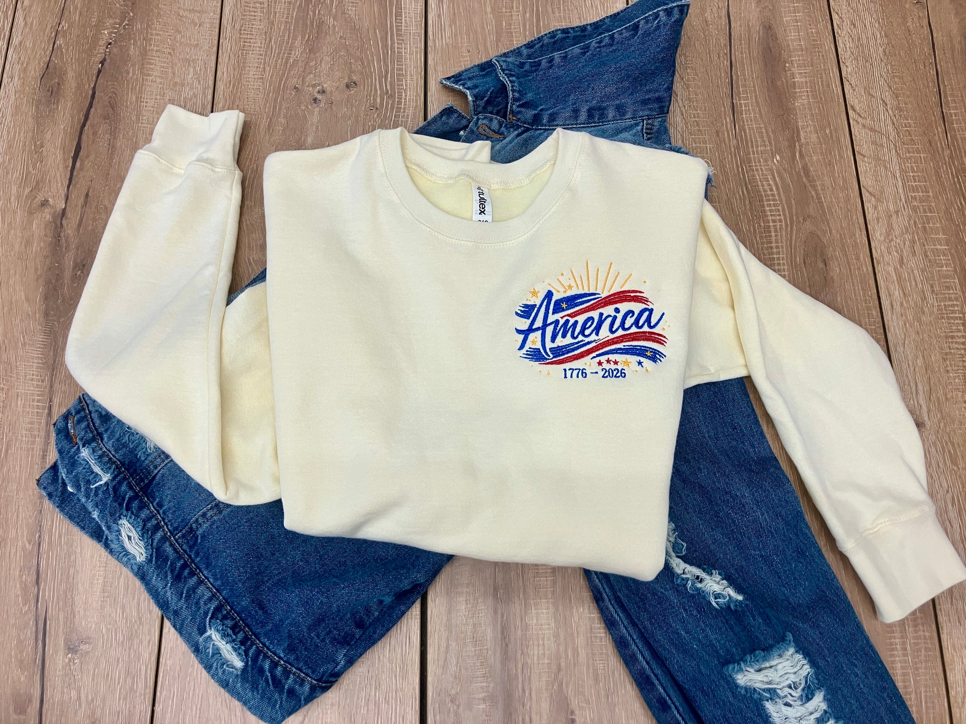 AMERICA 1776 - 2026 EMBROIDERED SWEATSHIRT