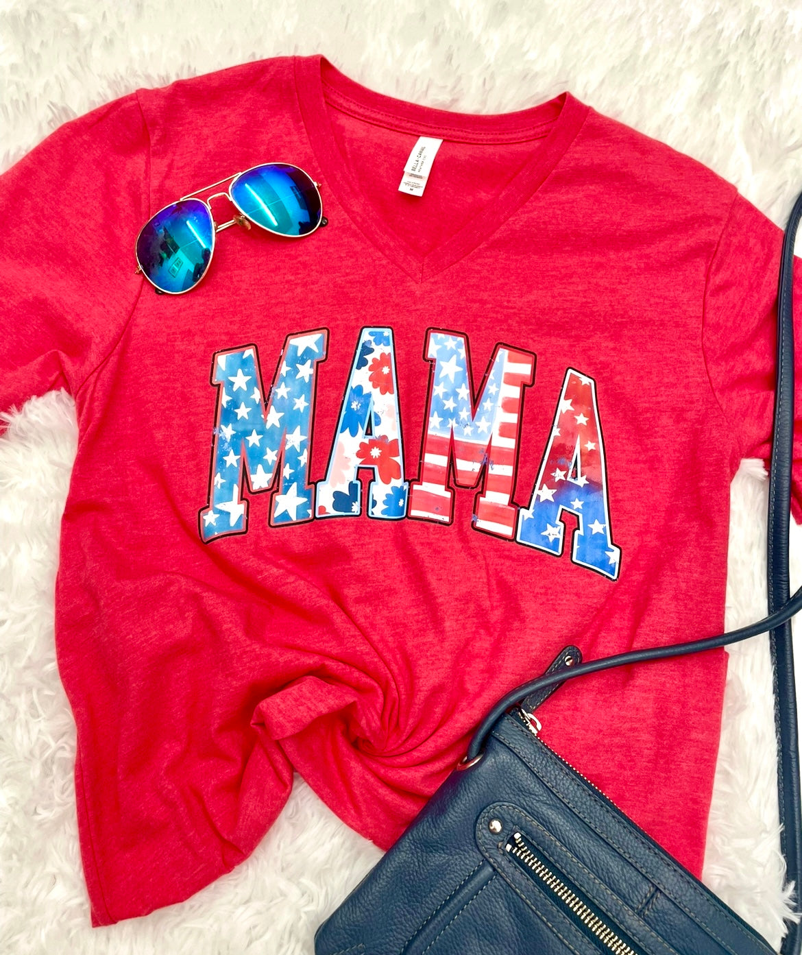 MAMA AMERICAN V-NECK TEE