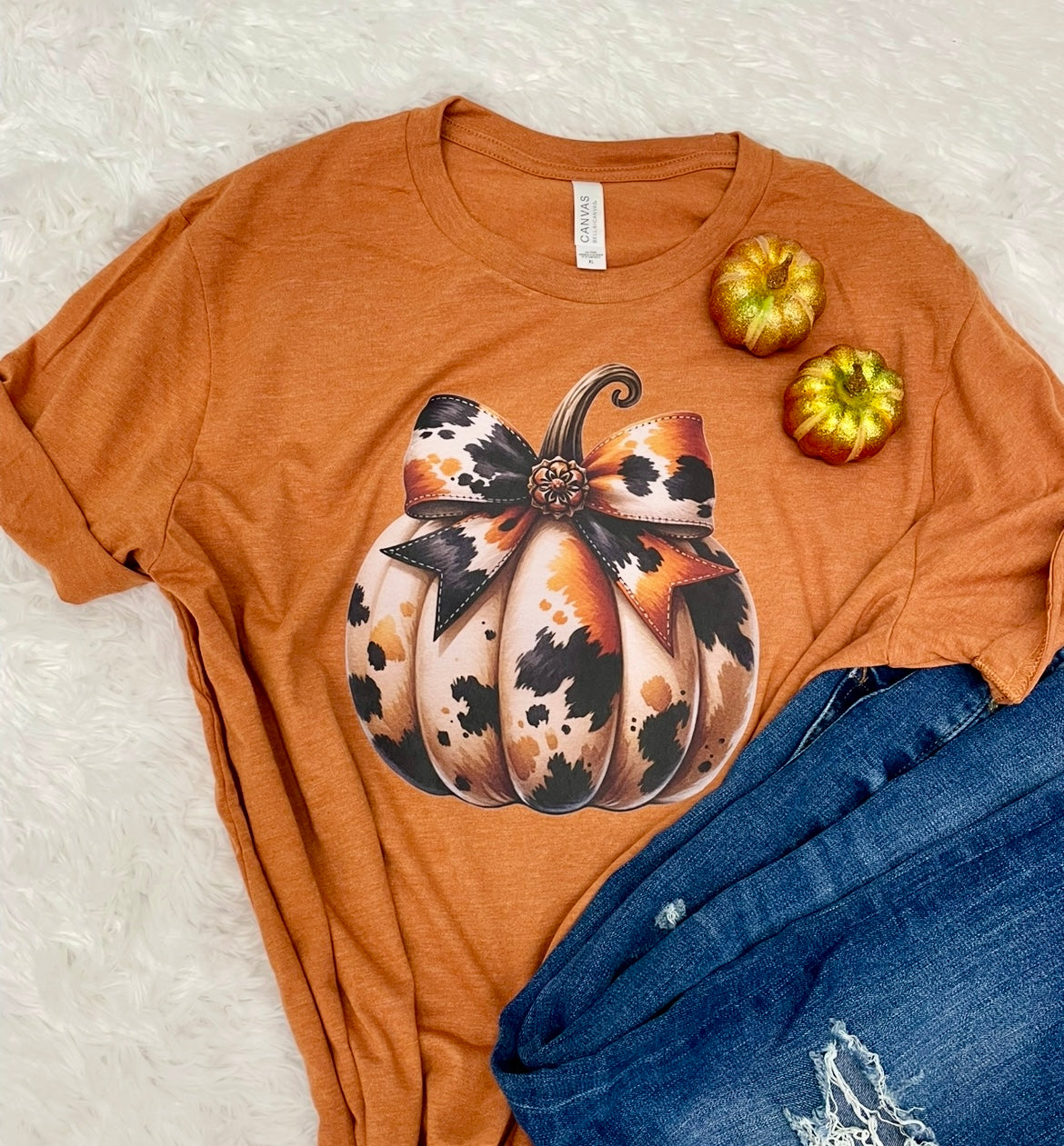COWHIDE PUMPKIN TEE