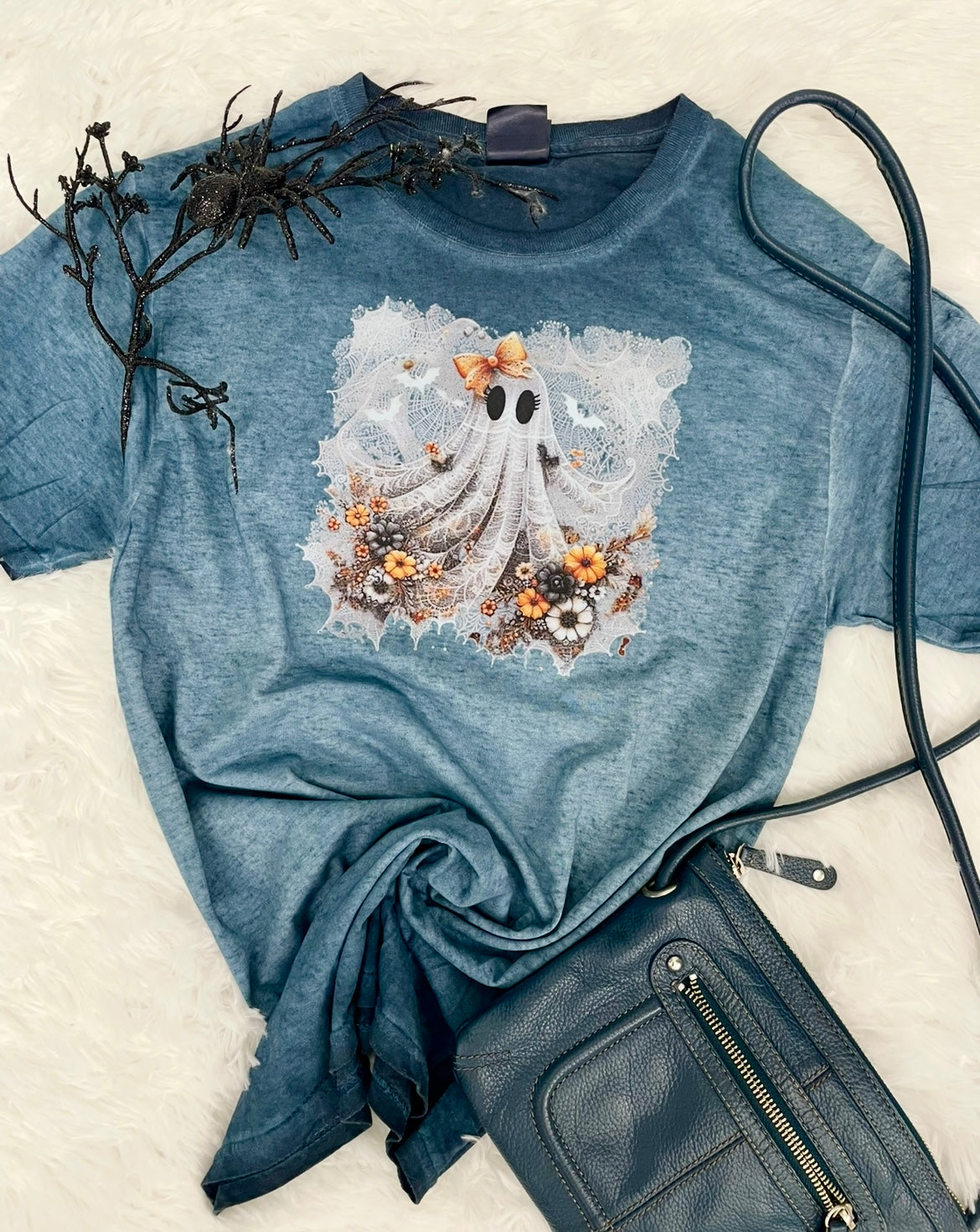 FLORAL GHOST WEB WASHED TEE