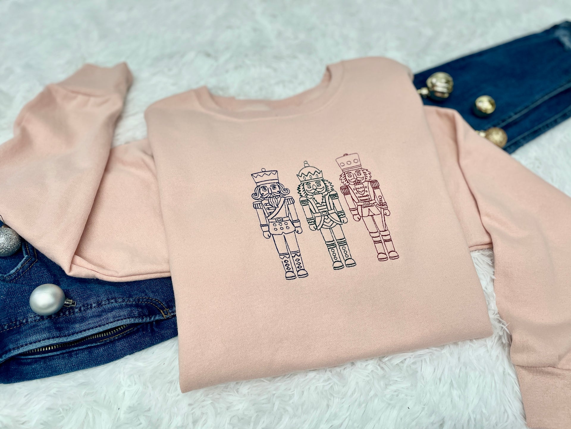 NUTCRACKER TRIPLETS EMBROIDERED SWEATSHIRT