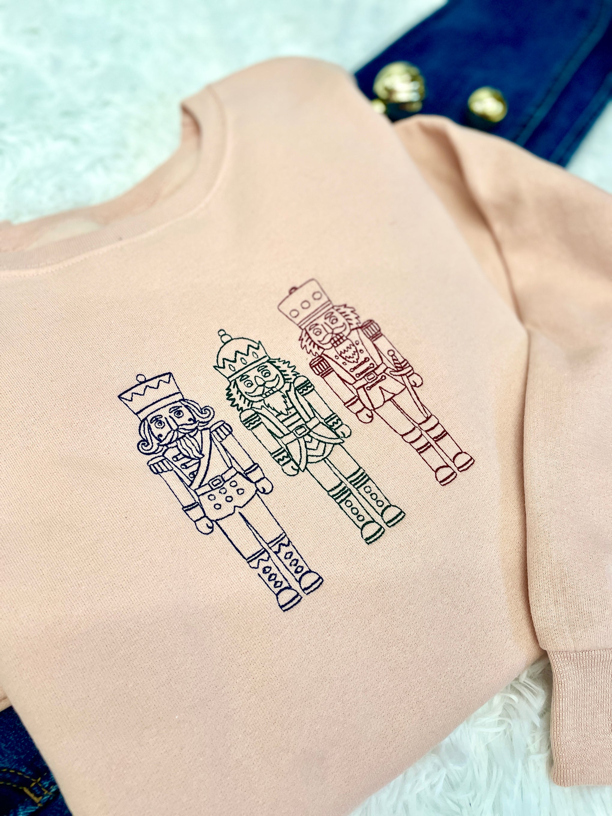 NUTCRACKER TRIPLETS EMBROIDERED SWEATSHIRT