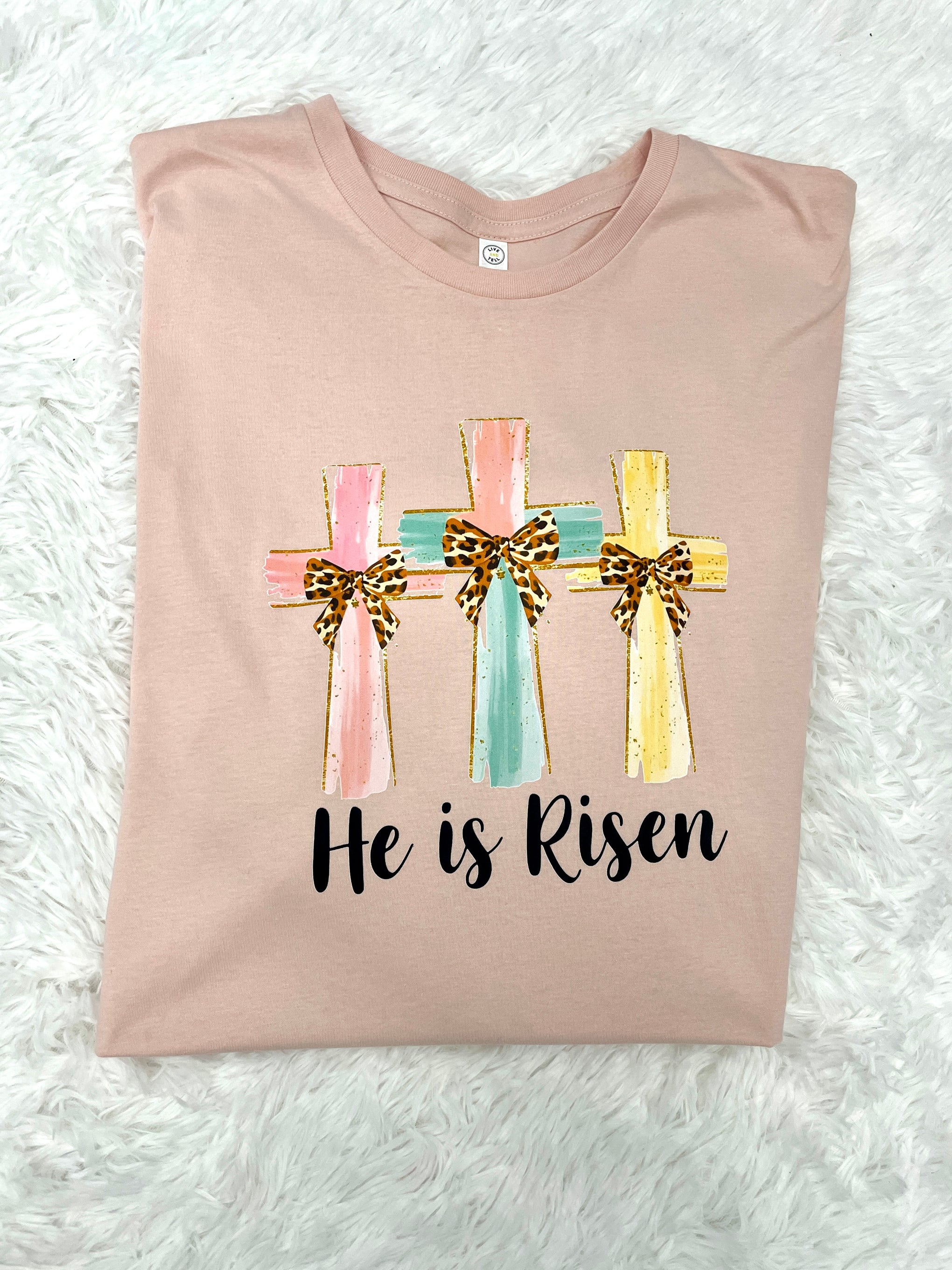 HE IS RISEN CROSS TEE