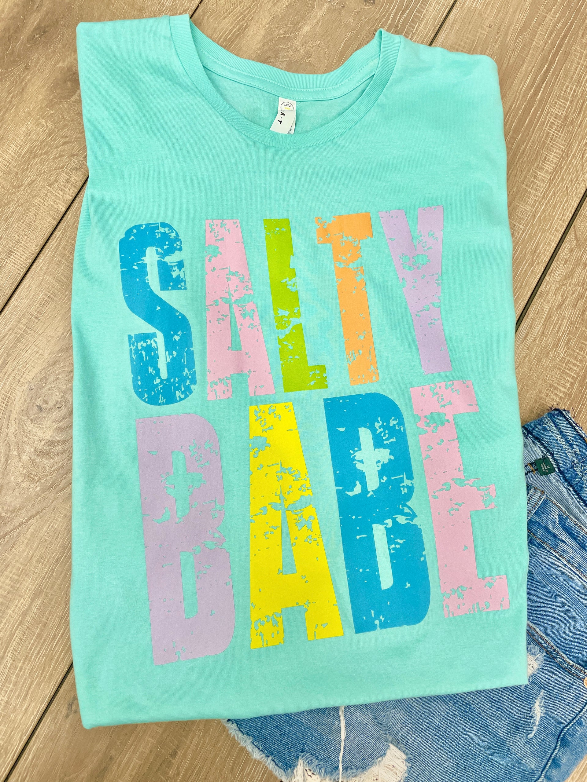 SALTY BABE TEAL TEE