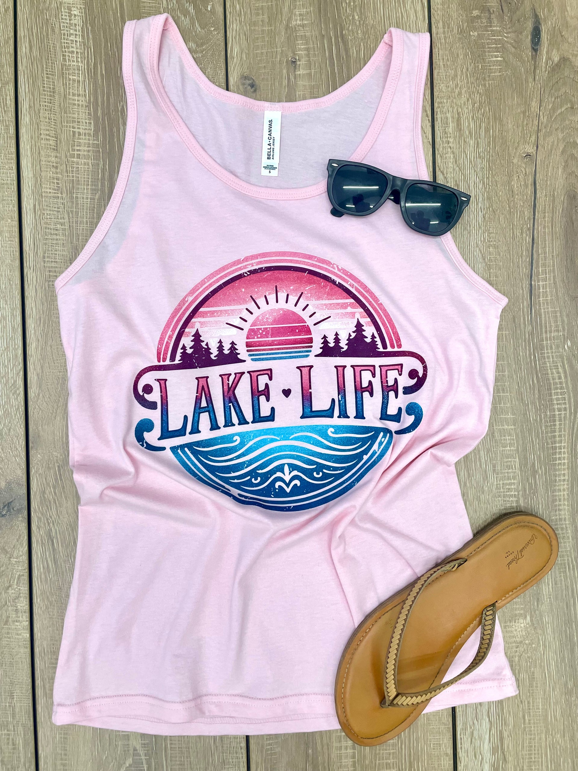LAKE LIFE SUNSET PINK TANK