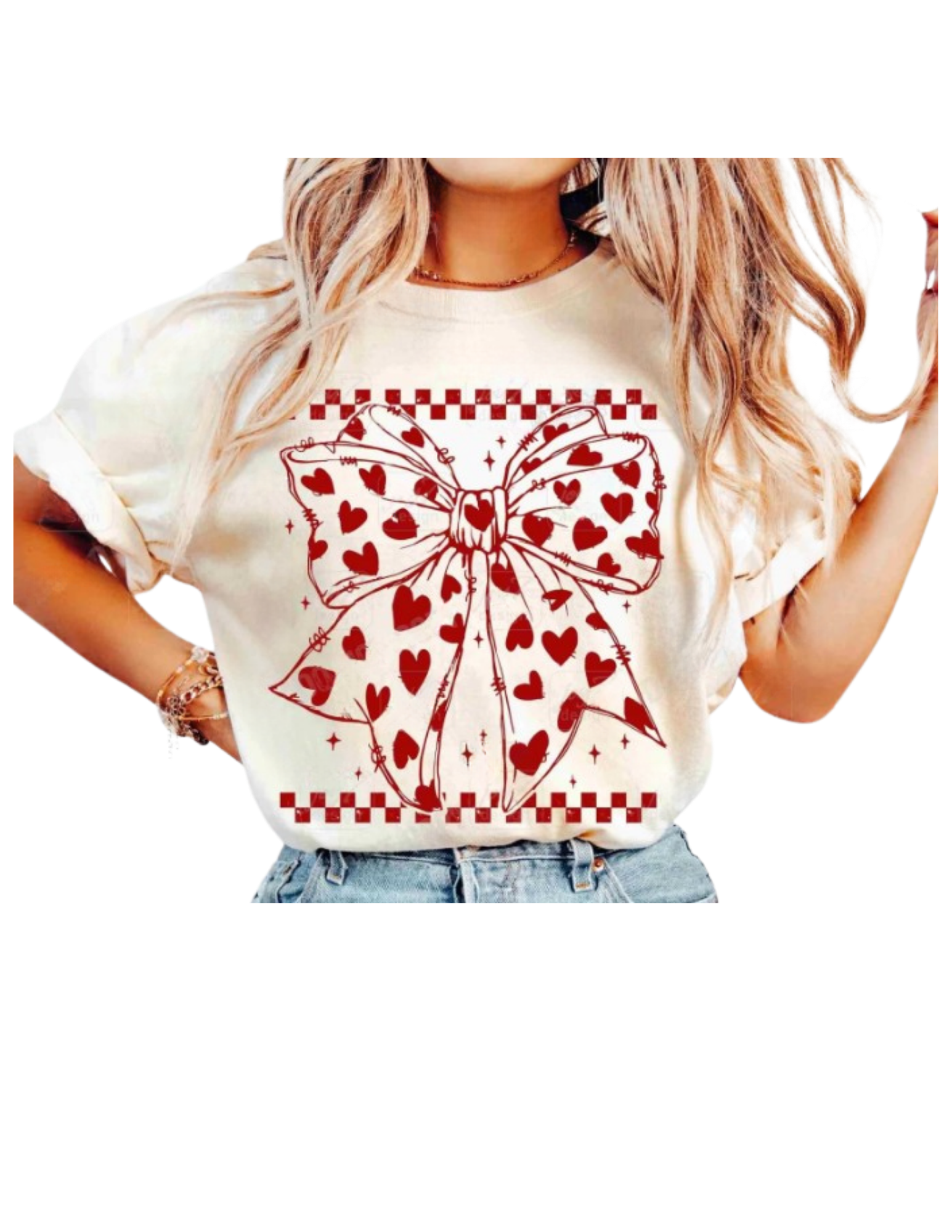 RED HEART BOW TEE