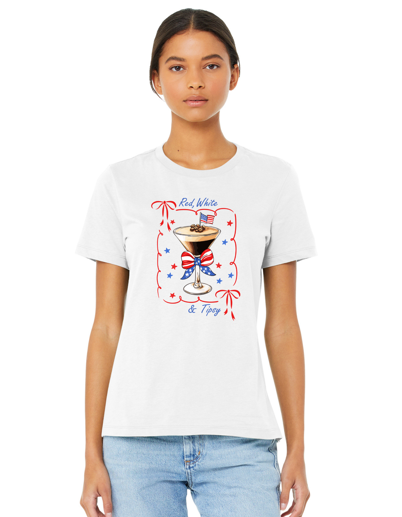 RED WHITE & TIPSY MARTINI TEE